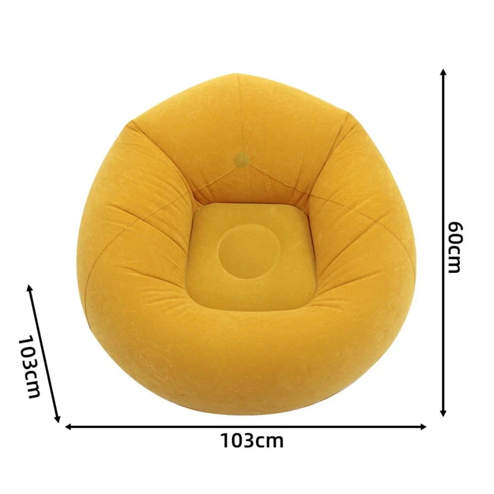 Inflatable lazy chair in yellow