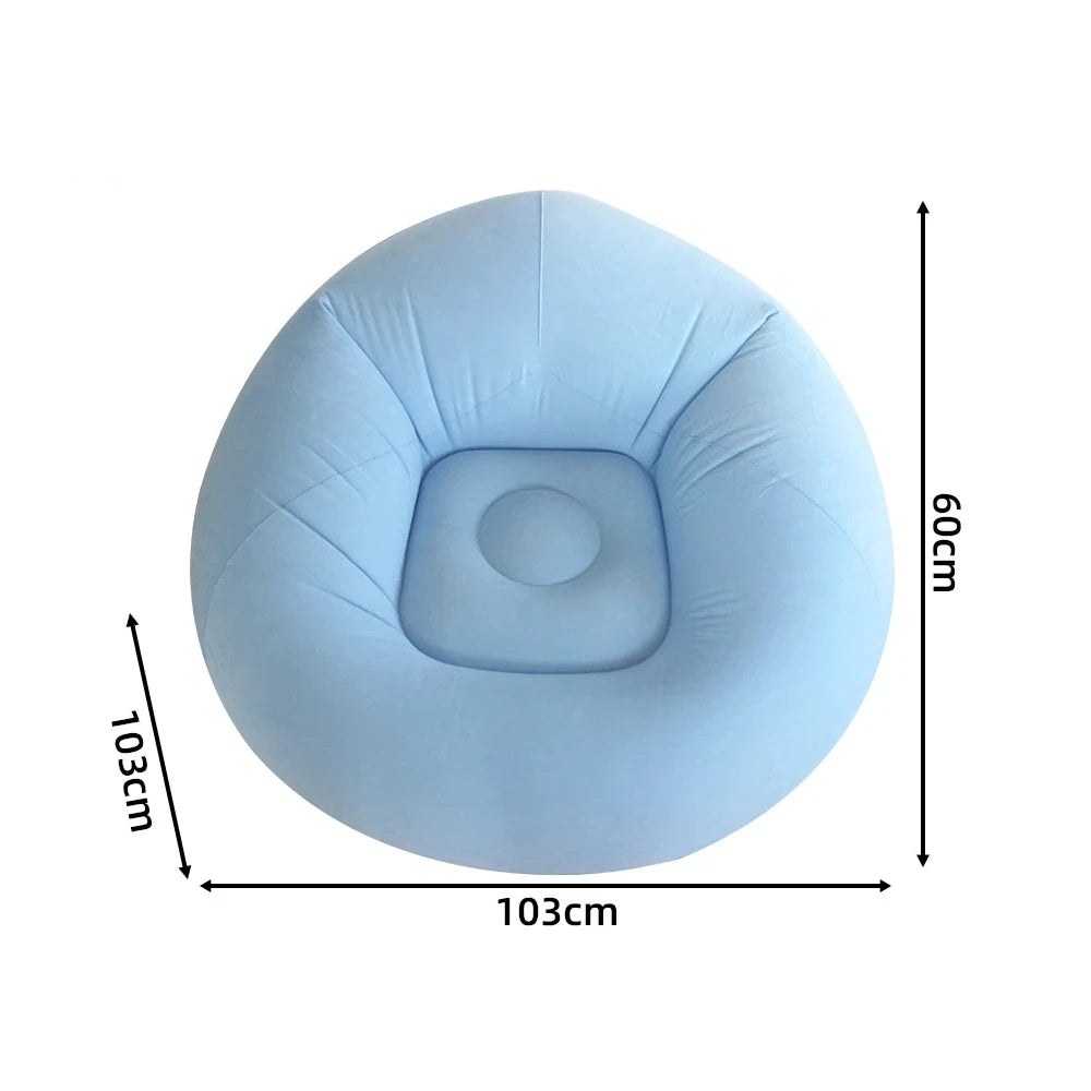 Inflatable lazy chair in light blue