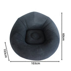 Inflatable lazy chair in black, 103 × 103 × 60 cm