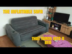 Inflatable sofa that turns into a bed – video